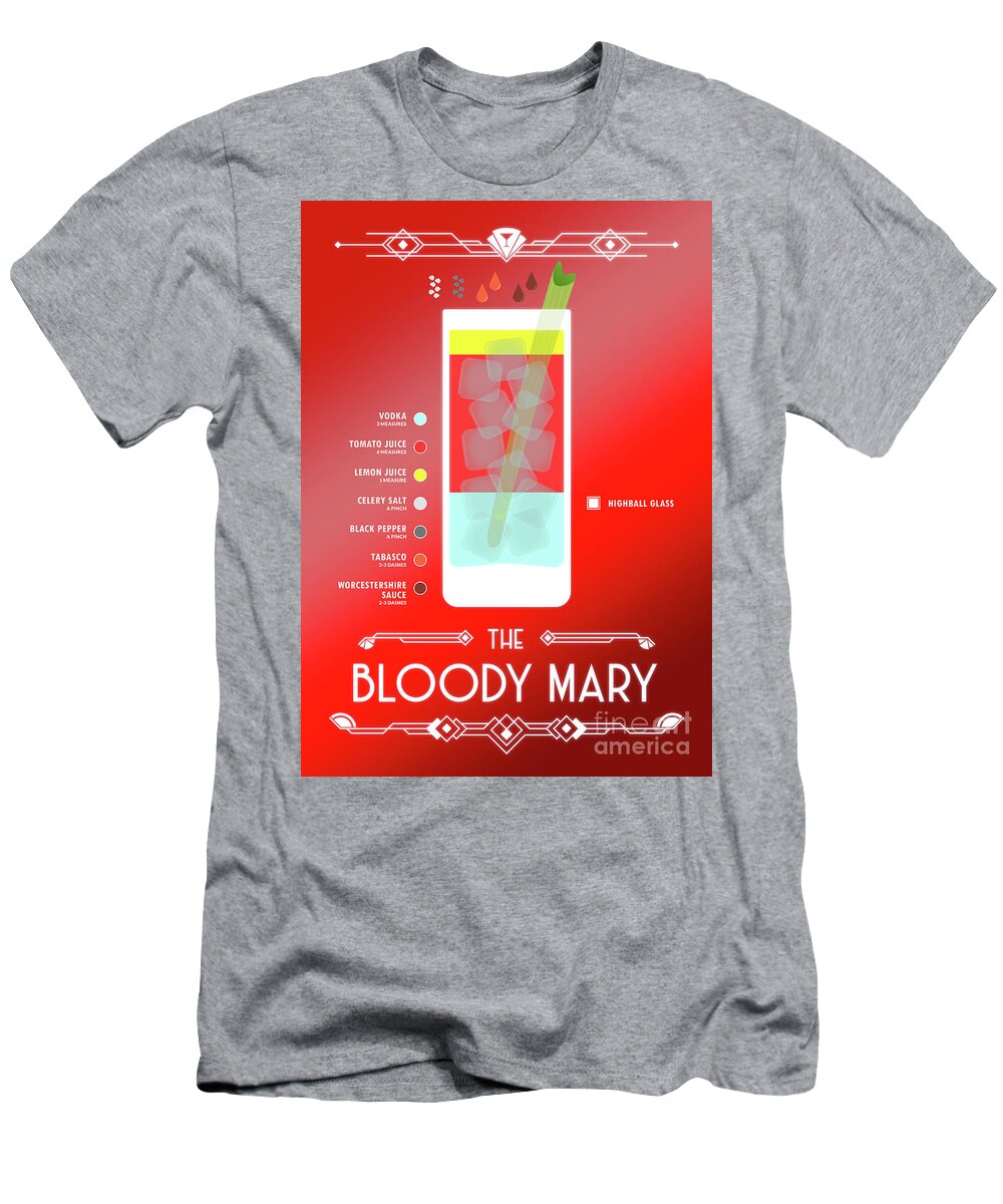 Martini T-Shirt featuring the digital art Bloody Mary Cocktail - Modern by Bo Kev