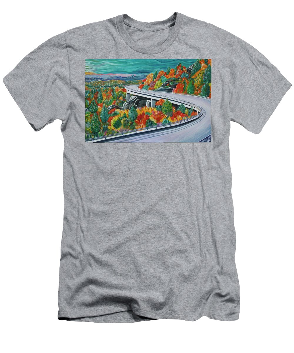Best Selling T-Shirt featuring the painting Blue Ridge Parkway Viaduct by Dorsey Northrup