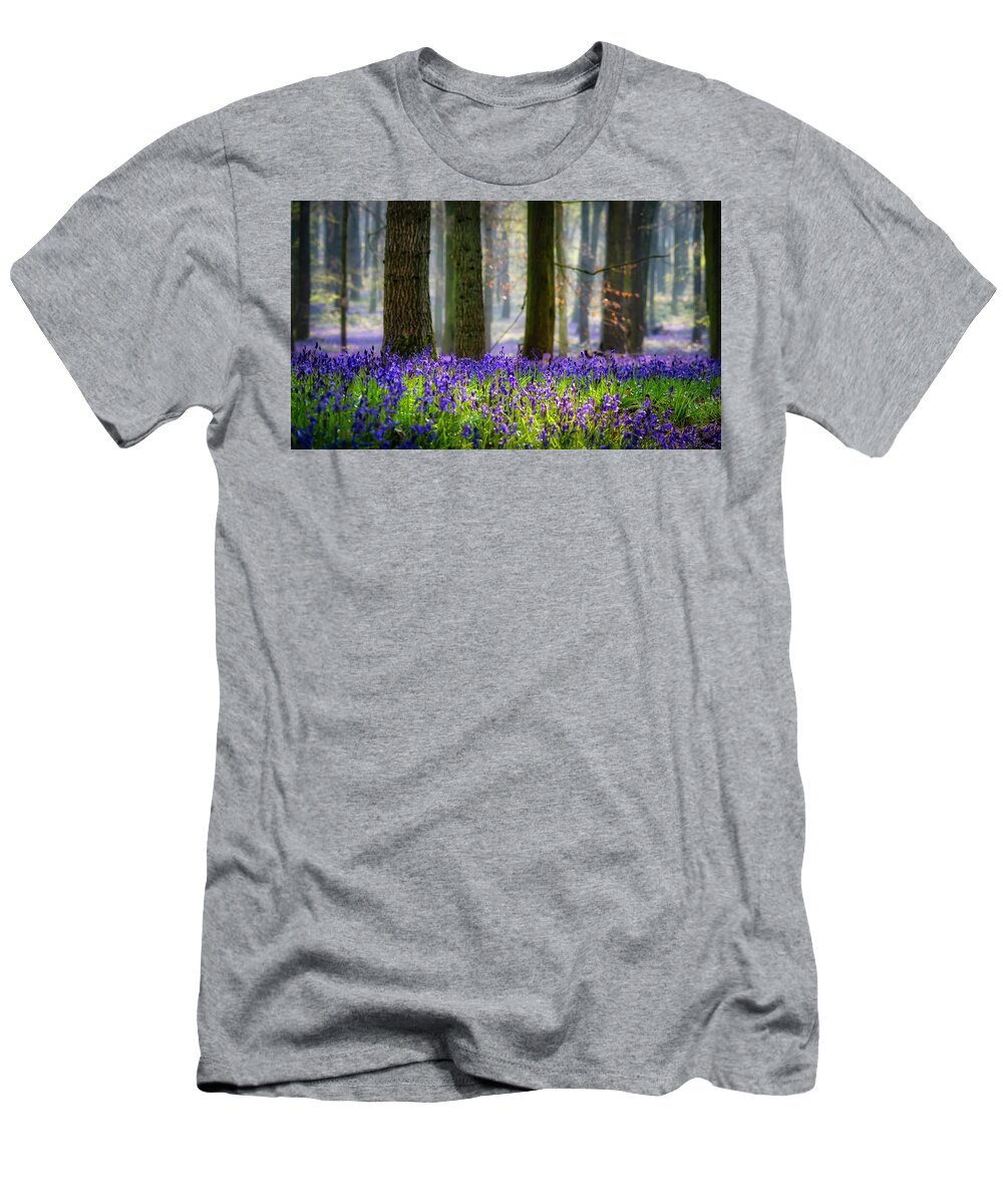 Landscape T-Shirt featuring the photograph Bluebell wood 2 by Remigiusz MARCZAK