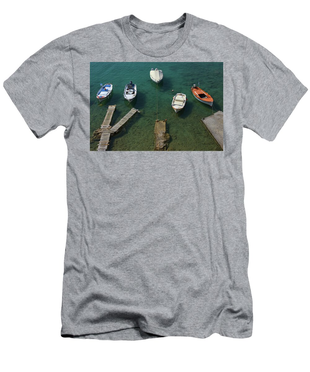 Boats T-Shirt featuring the photograph Boats in green water by Sean Hannon