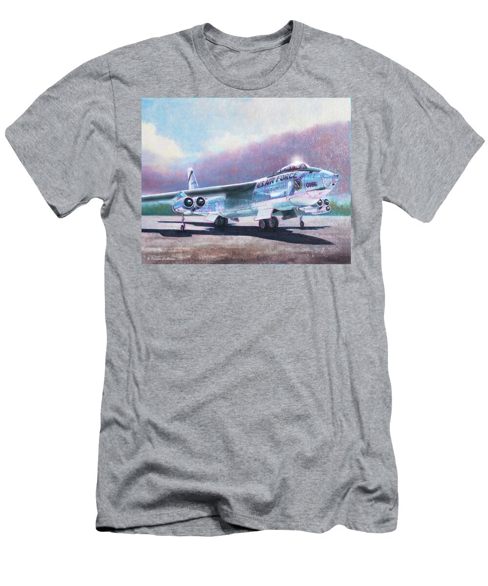 Aviation T-Shirt featuring the painting Boeing B-47 Stratojet by Douglas Castleman