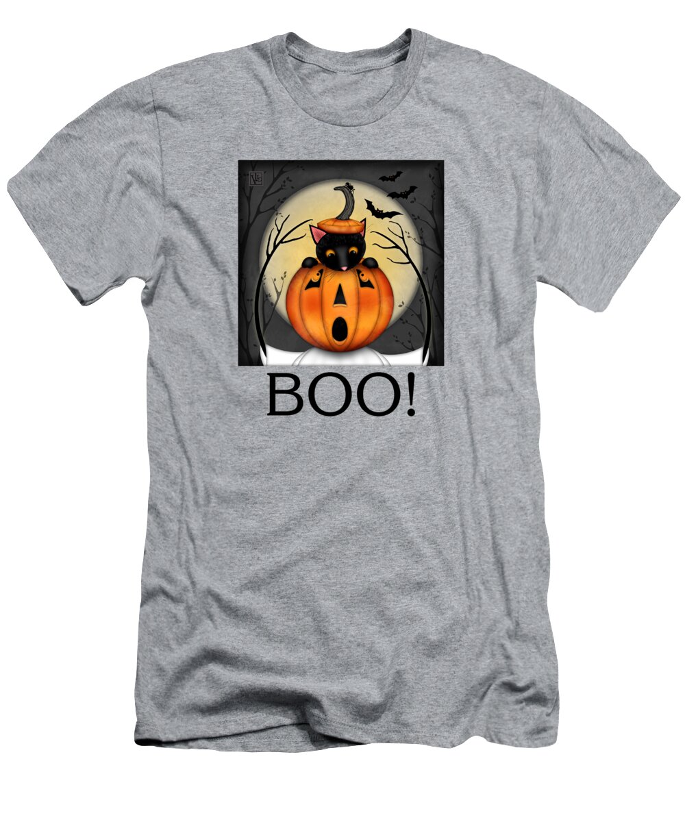 Halloween T-Shirt featuring the digital art Boo Halloween Surprise by Valerie Drake Lesiak