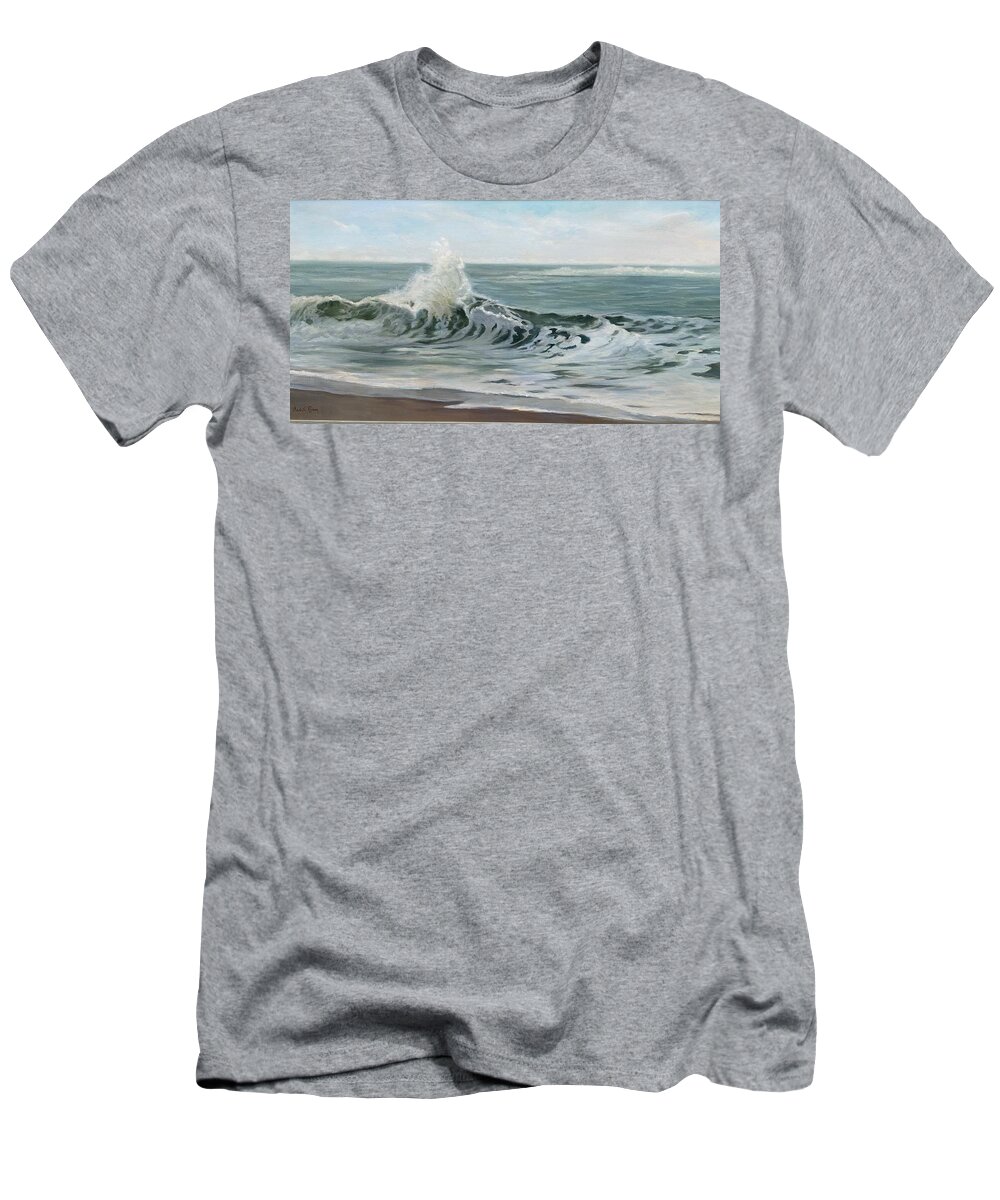 Ocean T-Shirt featuring the painting Breaking Wave by Judy Rixom