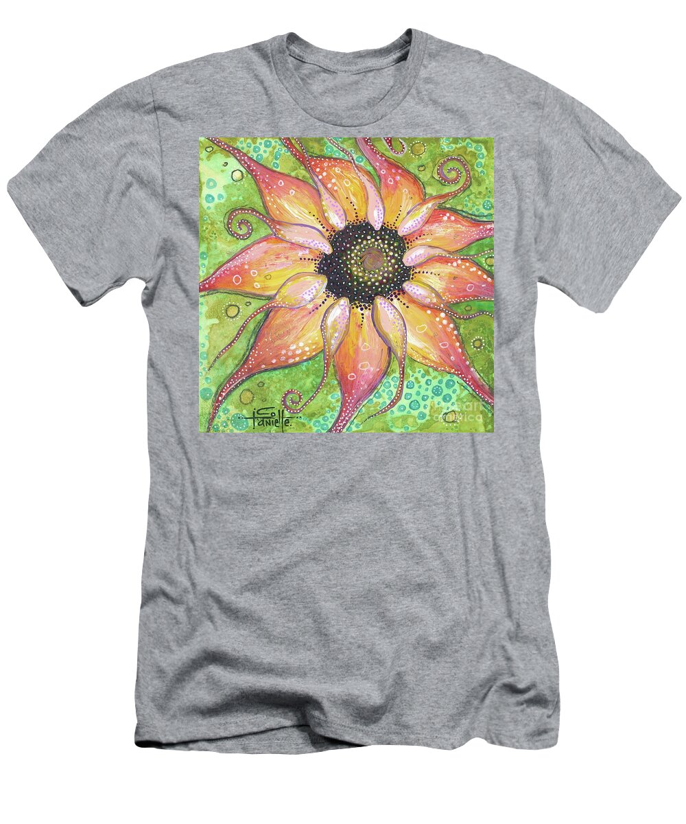 Sunflower Painting T-Shirt featuring the painting Breathe In the New You by Tanielle Childers