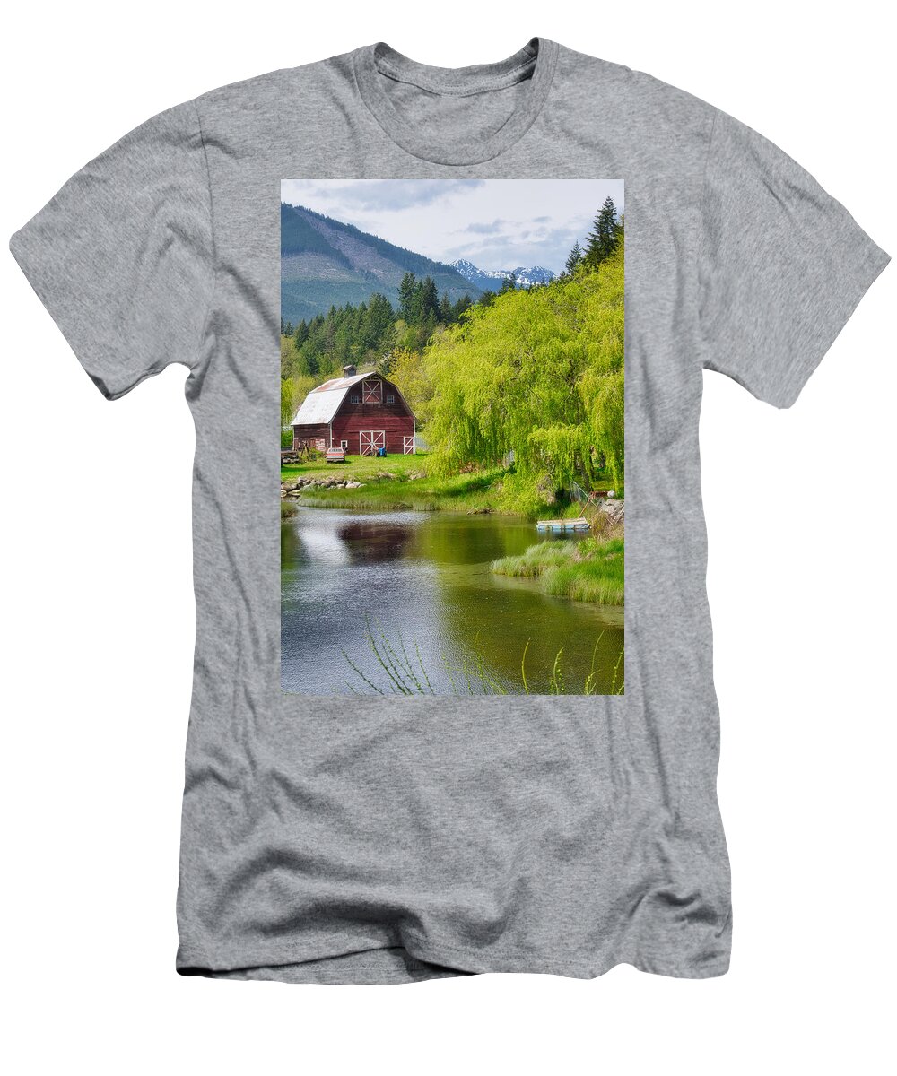 Barn T-Shirt featuring the photograph Brinnon Barn by Steph Gabler