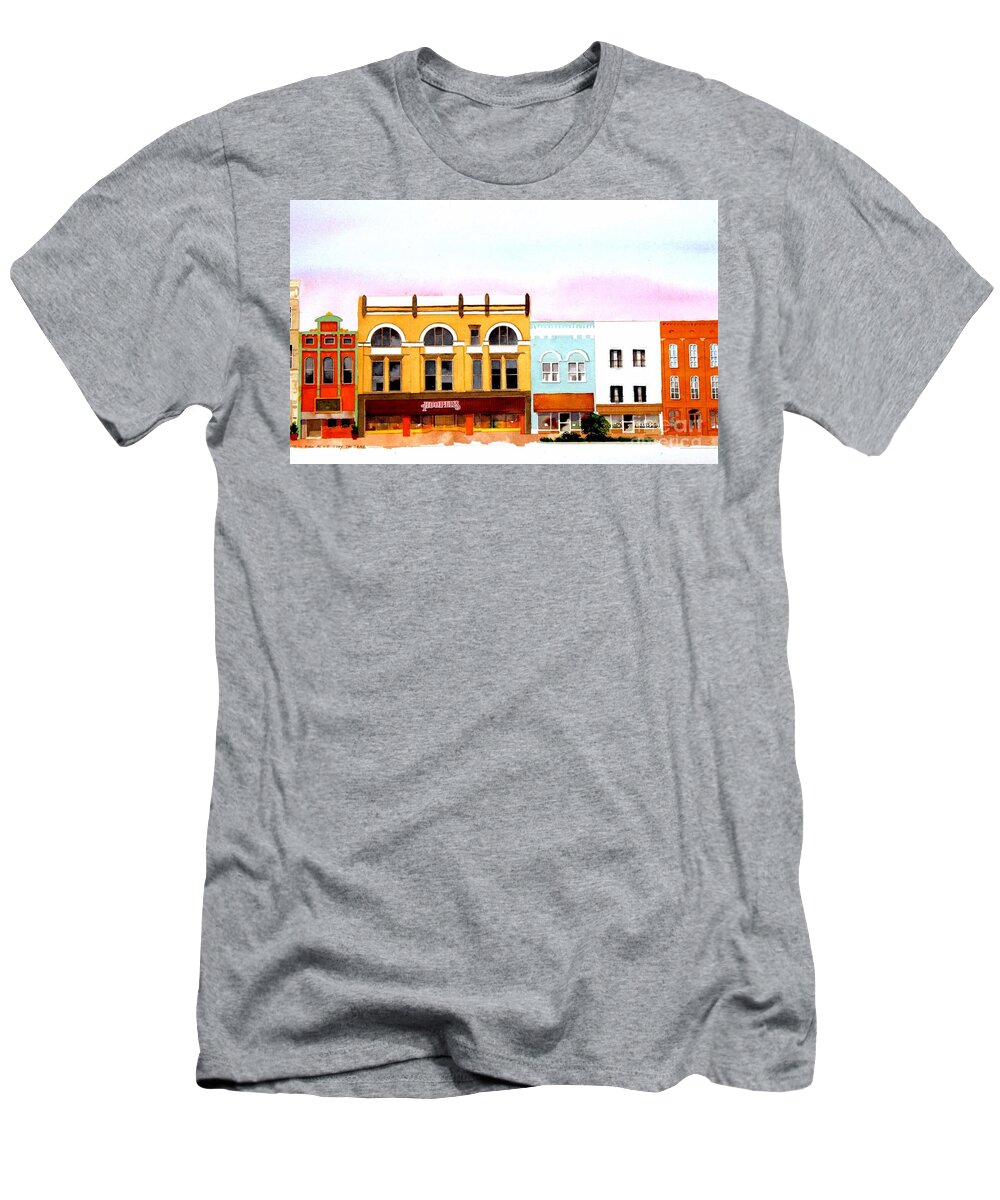 Architecture T-Shirt featuring the painting Broadway #2 by William Renzulli