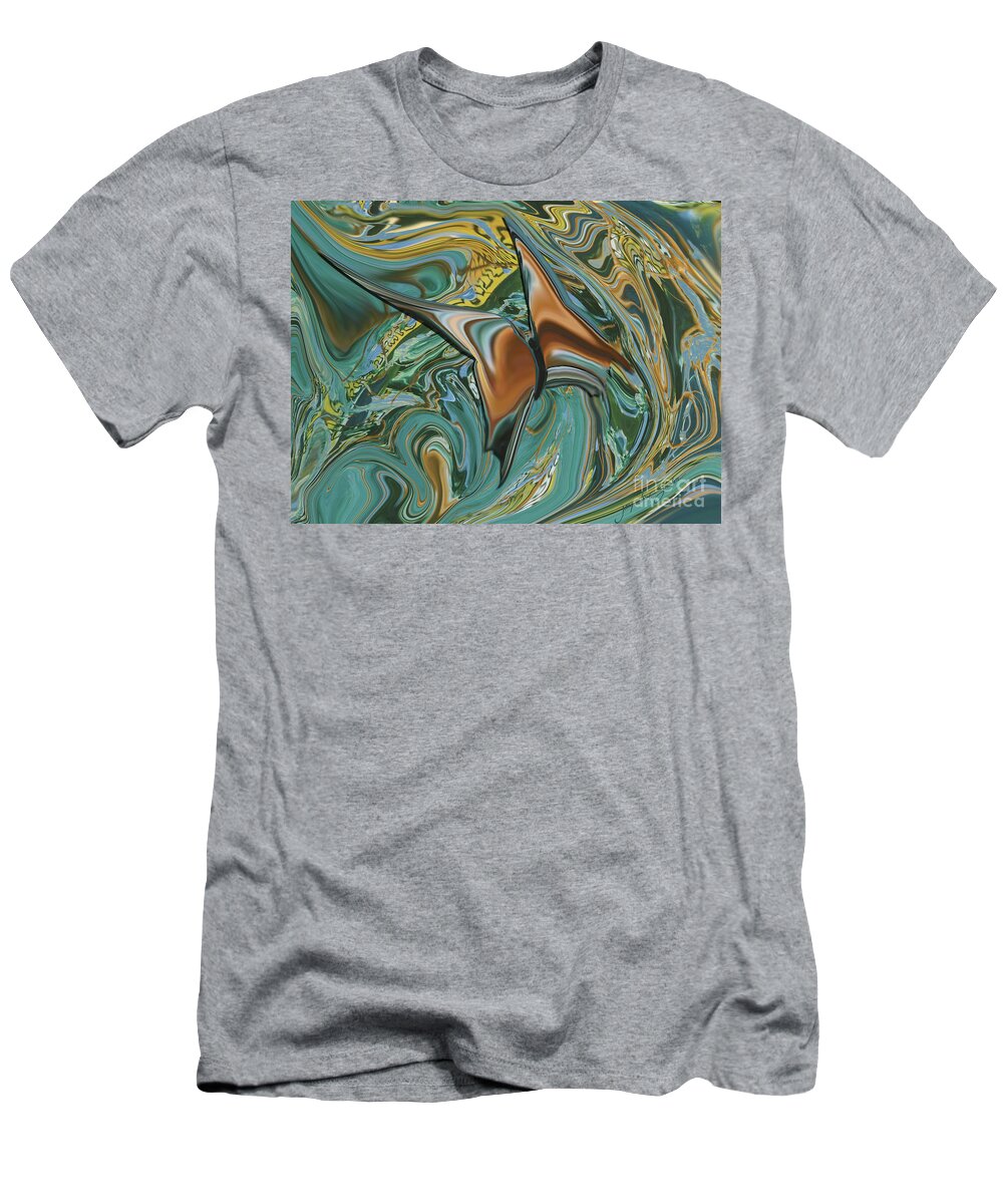 Butterfly T-Shirt featuring the digital art Bronze Butterfly by Jacqueline Shuler