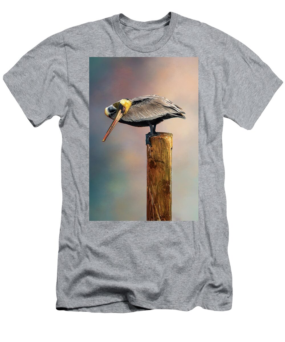 Atlantic Ocean T-Shirt featuring the photograph Brown Pelican by Norman Peay