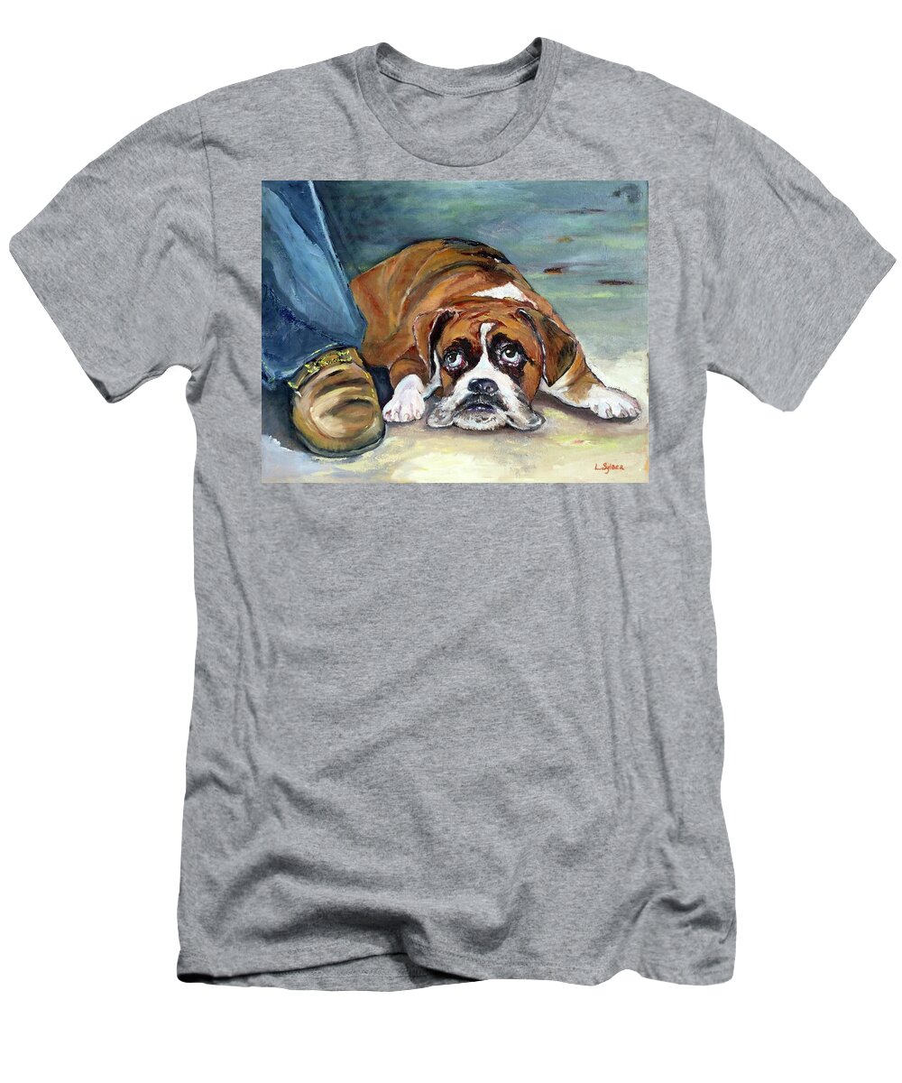 Boot T-Shirt featuring the painting By your heart by Lana Sylber
