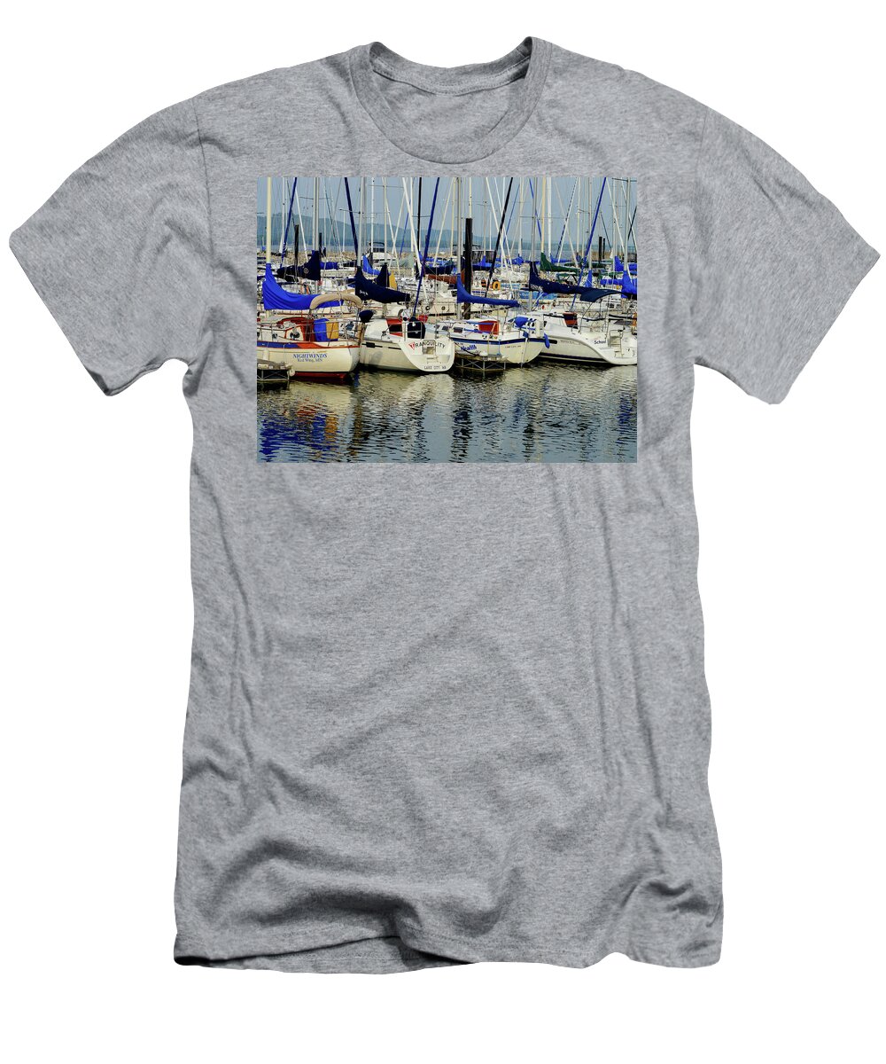 Lake City Marina T-Shirt featuring the photograph Calm Waters by Susie Loechler