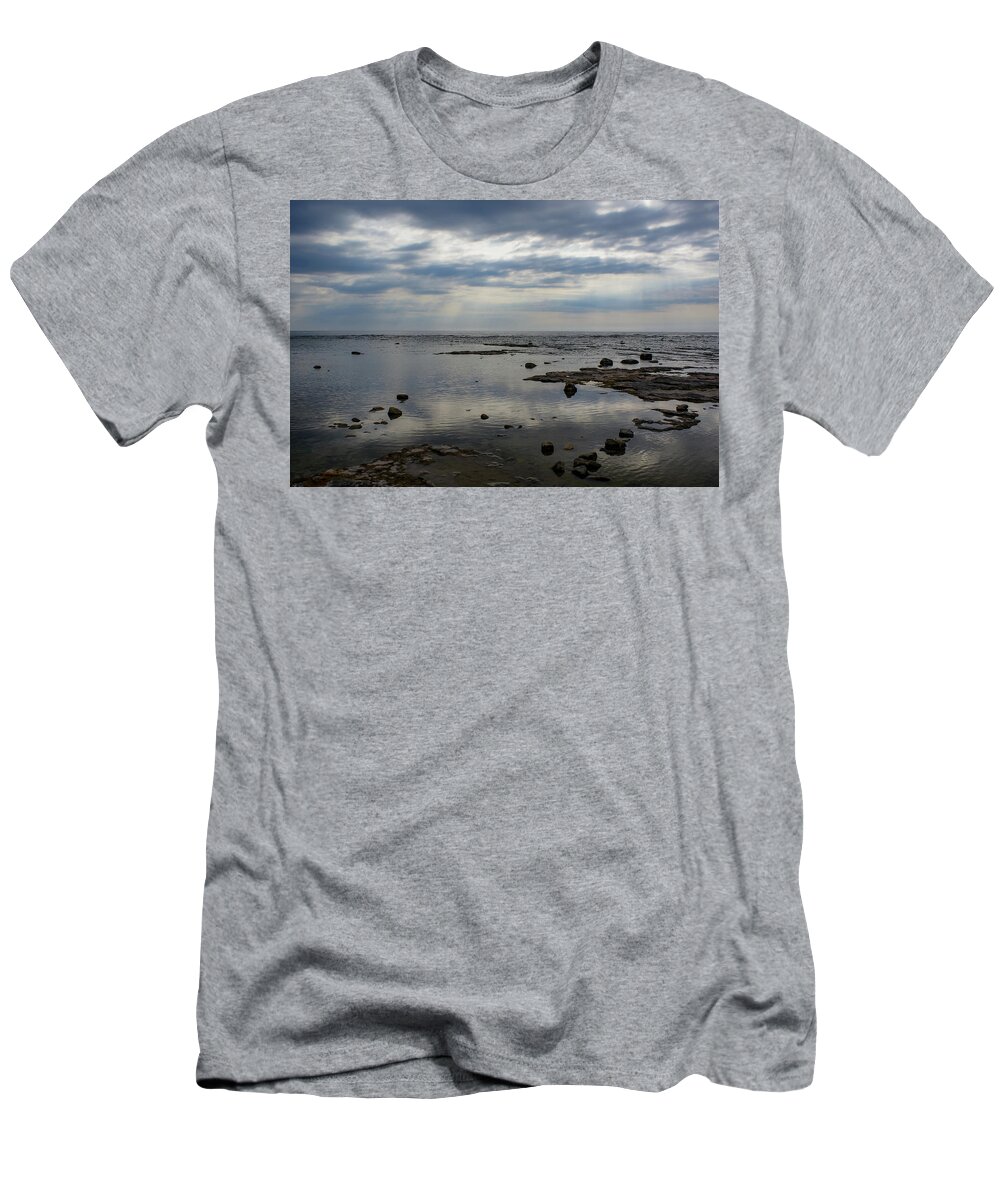Door County T-Shirt featuring the photograph Cana Island Clouds by Deb Beausoleil