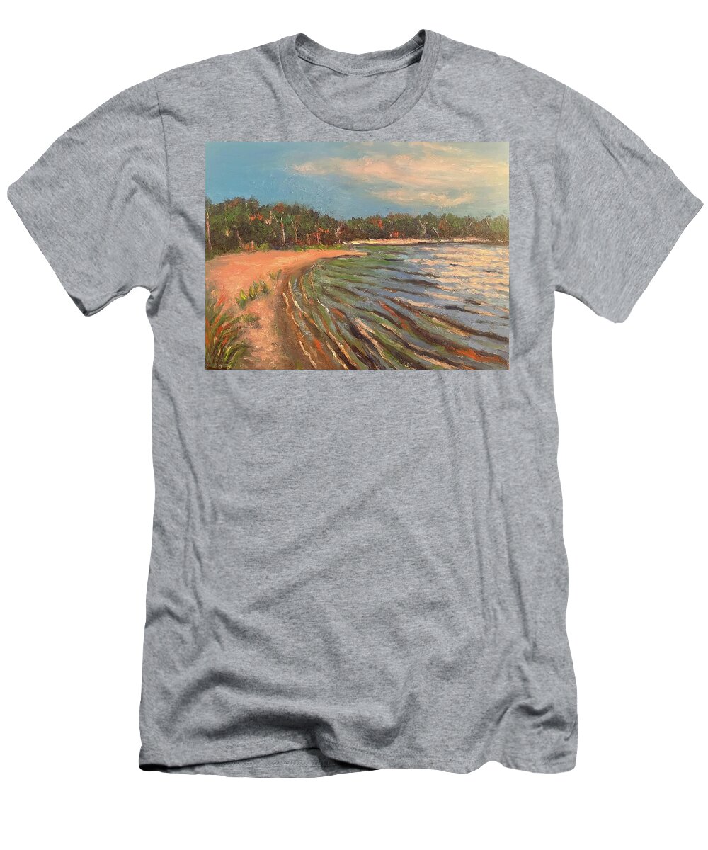 Caoe Cod Knickerson State Park Pond T-Shirt featuring the painting Cape Cod Pond by Beth Riso