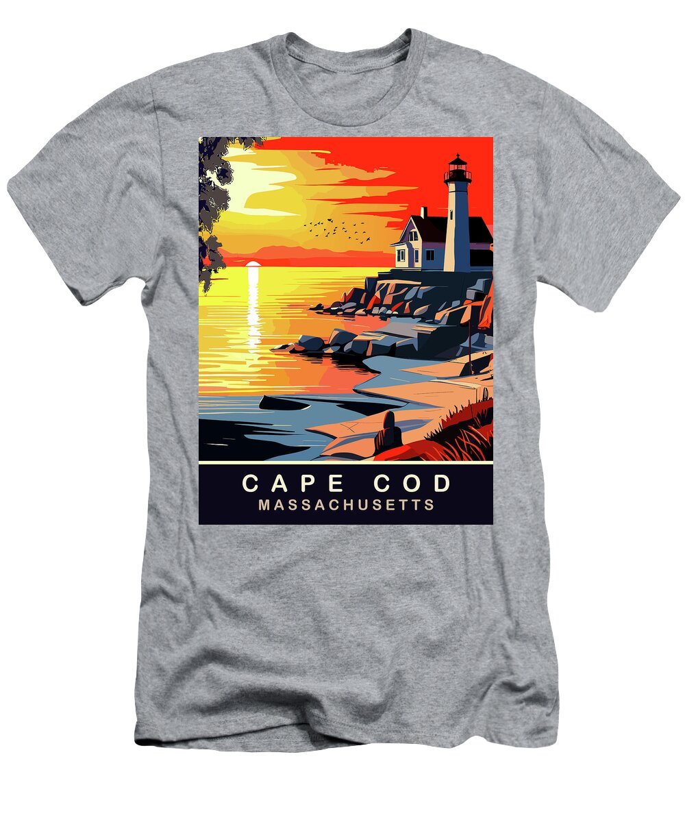 Cape Cod T-Shirt featuring the digital art Cape Cod Sunset by Long Shot