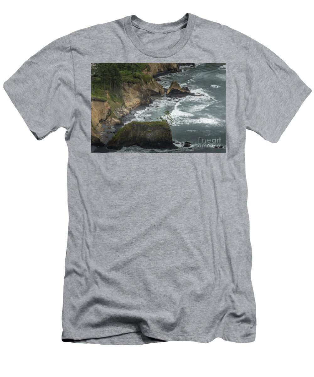 Cape Foulweather Oregon T-Shirt featuring the photograph Cape Foulweather Oregon by Mitch Shindelbower