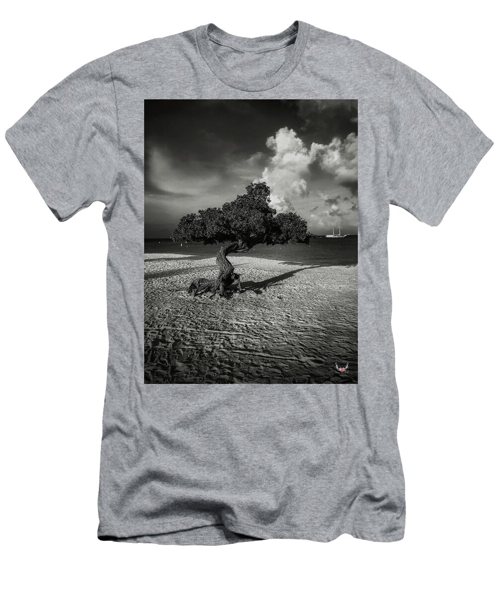 Blackandwhite T-Shirt featuring the photograph Caribbean Vacation by Pam Rendall