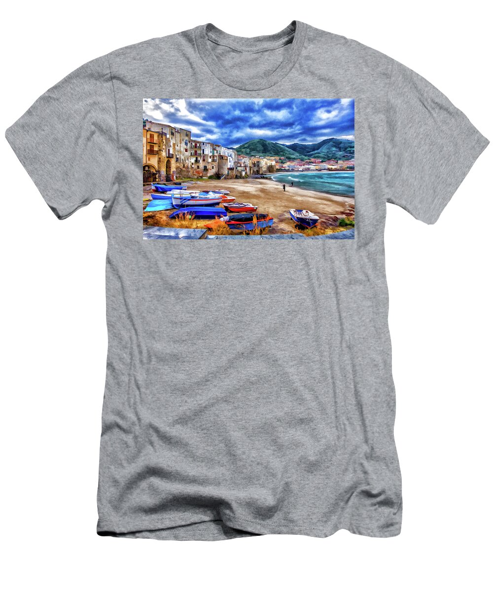 Italy T-Shirt featuring the photograph Cefalu Waterfront by Monroe Payne