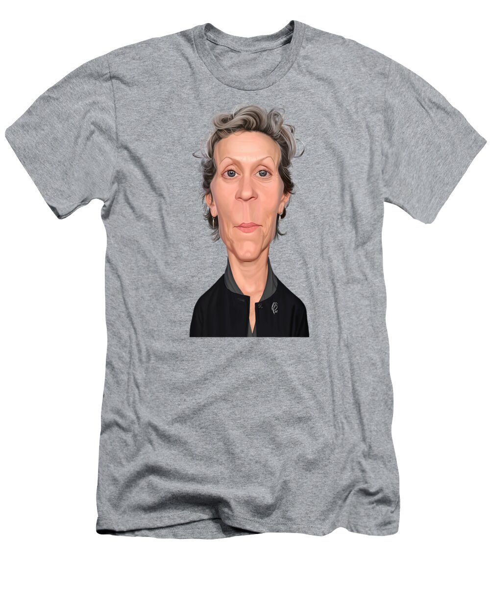 Illustration T-Shirt featuring the digital art Celebrity Sunday - Francis Mcdormand by Rob Snow