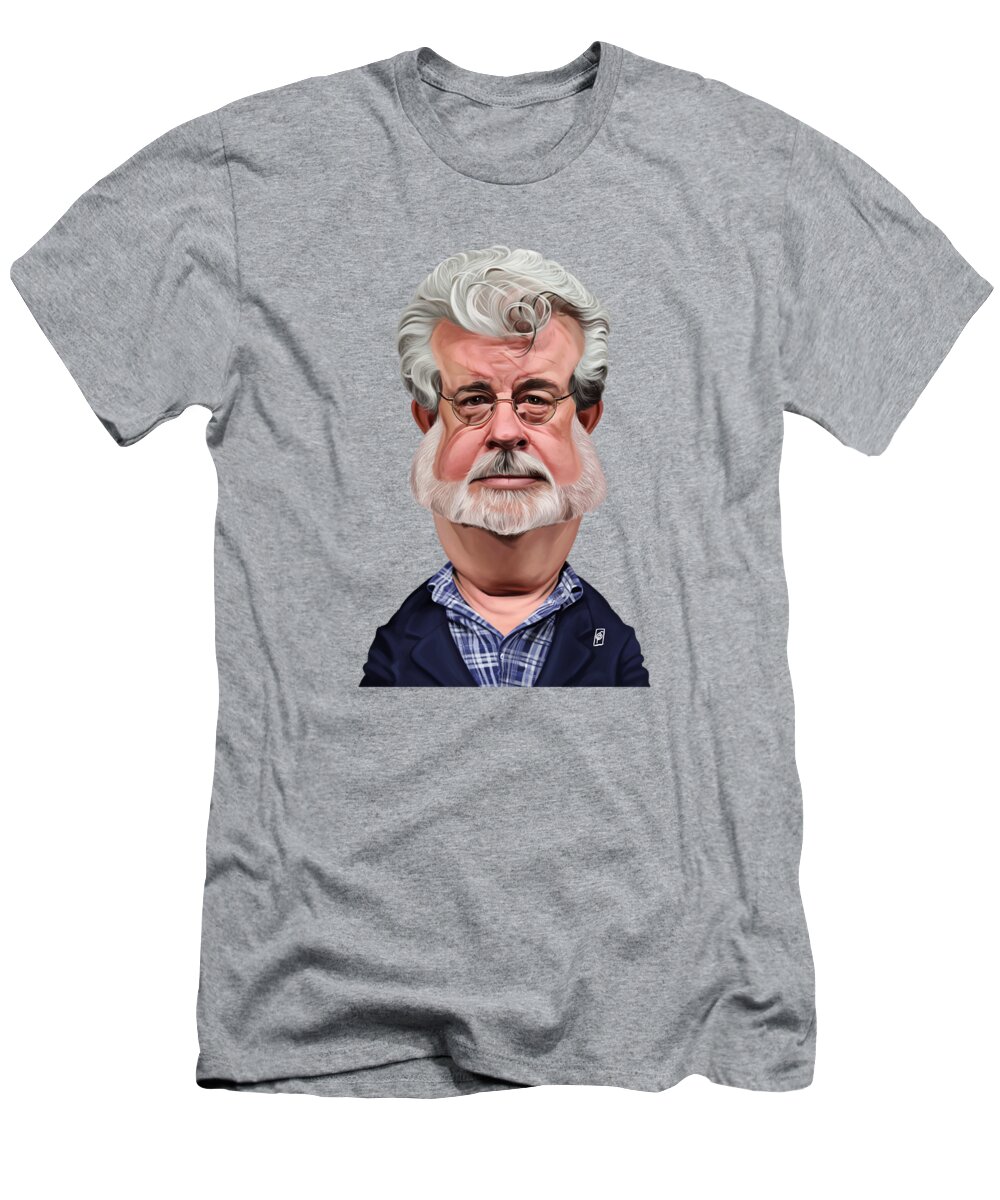 Illustration T-Shirt featuring the digital art Celebrity Sunday - George Lucas by Rob Snow