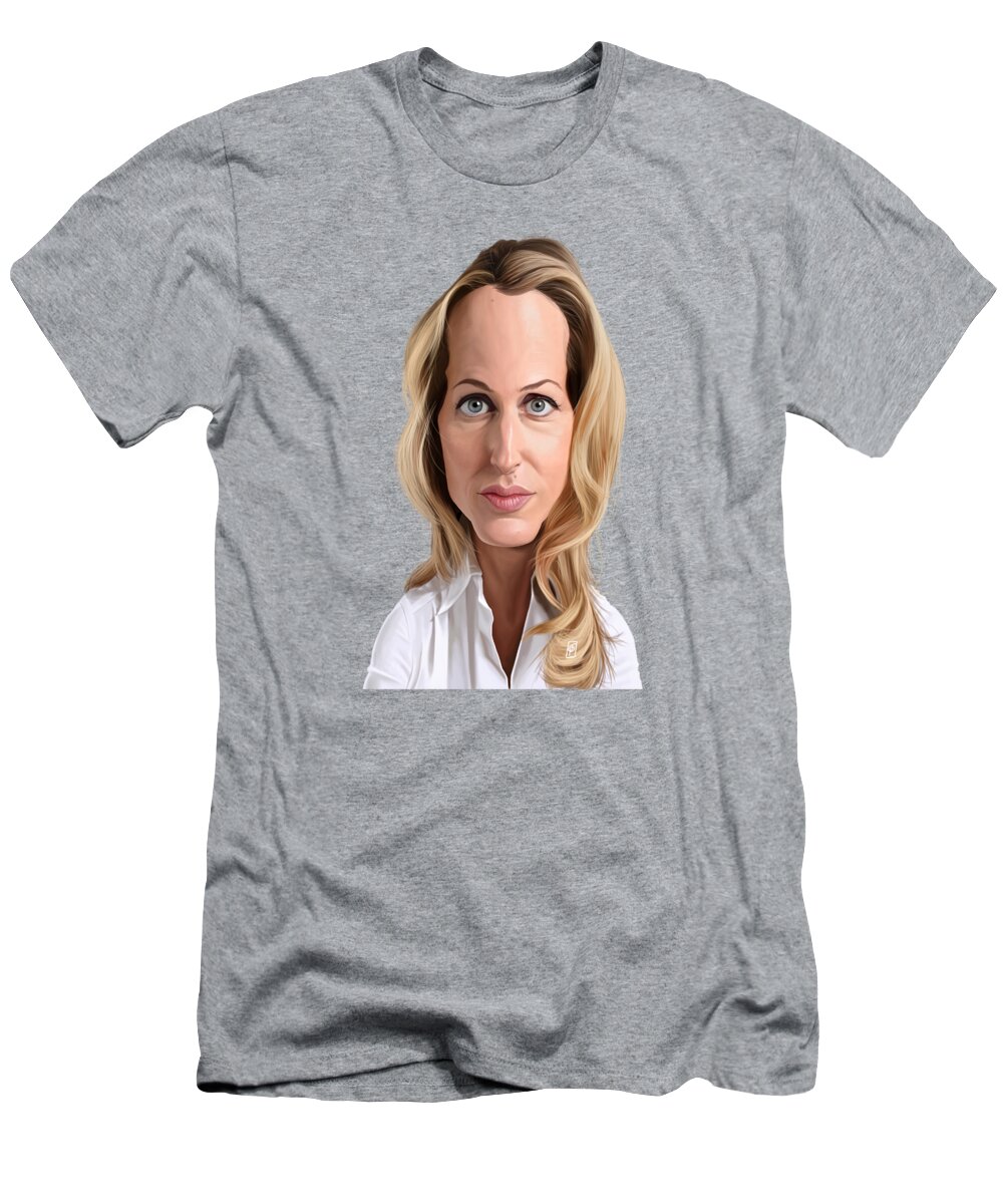 Illustration T-Shirt featuring the digital art Celebrity Sunday - Gillian Anderson by Rob Snow