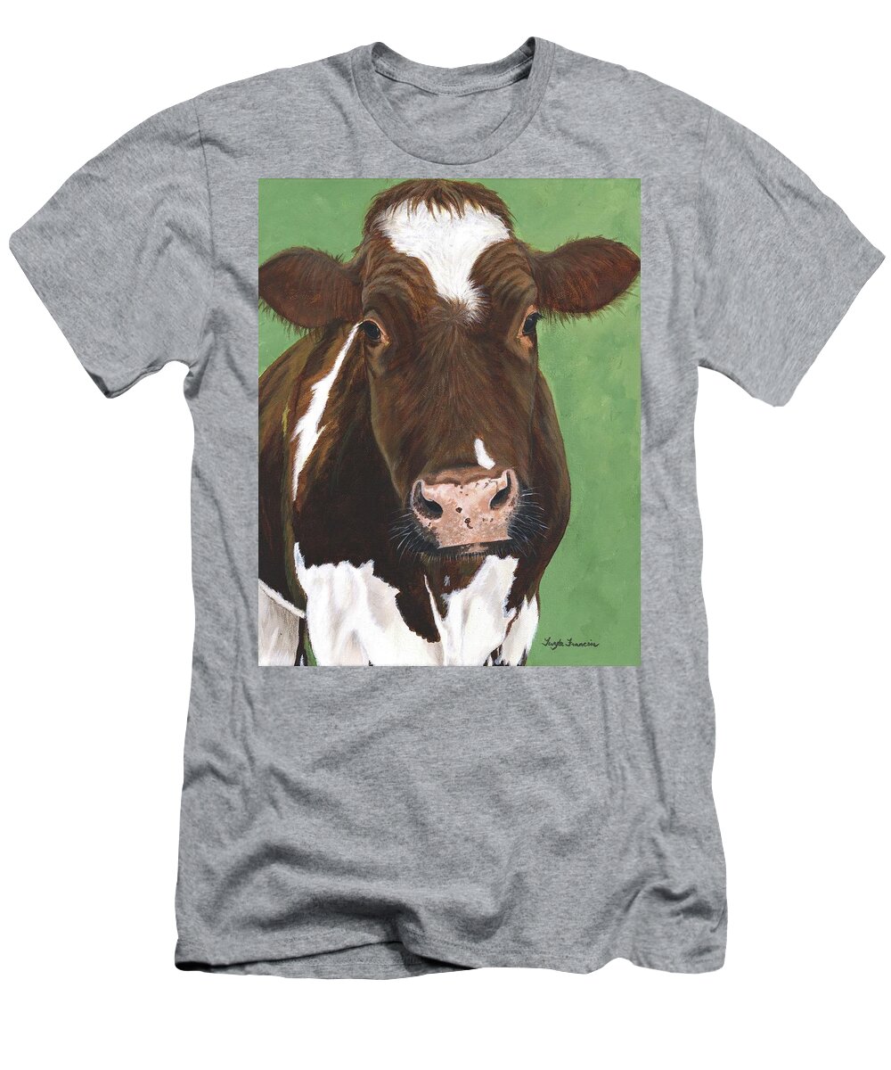 Cow T-Shirt featuring the painting Charlie by Twyla Francois