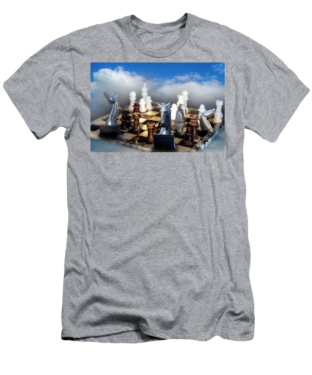 Clouds T-Shirt featuring the digital art Chessboard by Debra and Dave Vanderlaan
