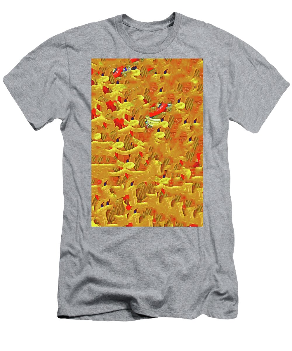  T-Shirt featuring the photograph Chihuly Too Yellows Reds Swirls Flow 2 5202014 2 by David Frederick