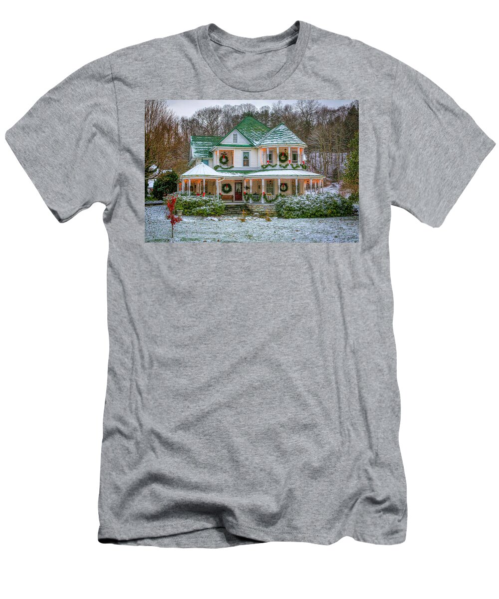 Christmas T-Shirt featuring the photograph Christmas House by Dale R Carlson
