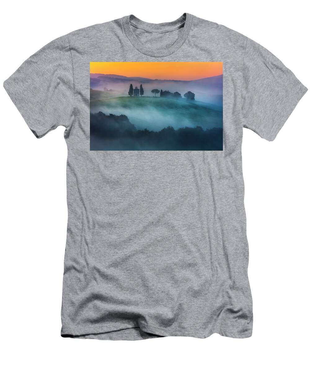 Italy T-Shirt featuring the photograph Church On the Hill by Evgeni Dinev
