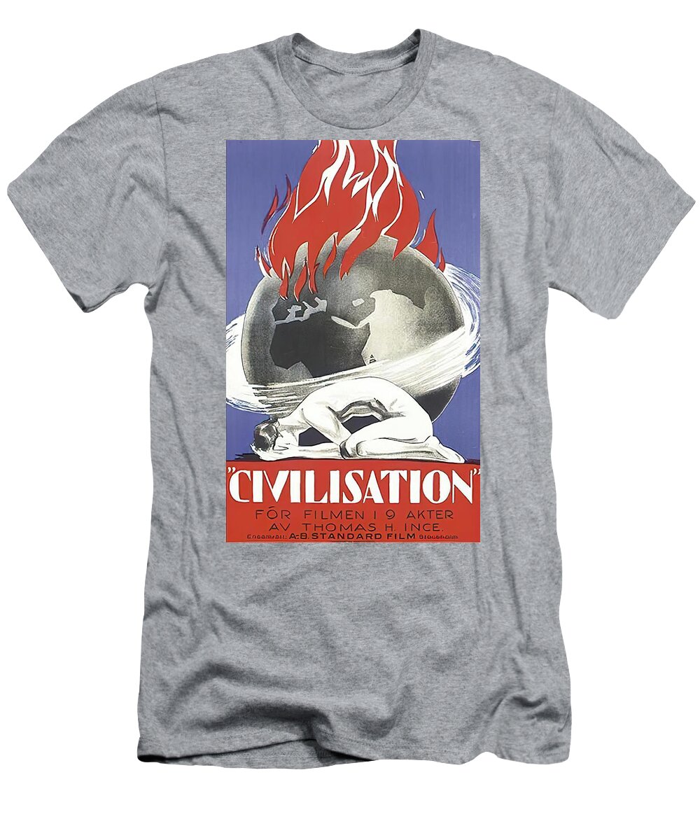 Civilization T-Shirt featuring the mixed media ''Civilization'', 1916 by Movie World Posters