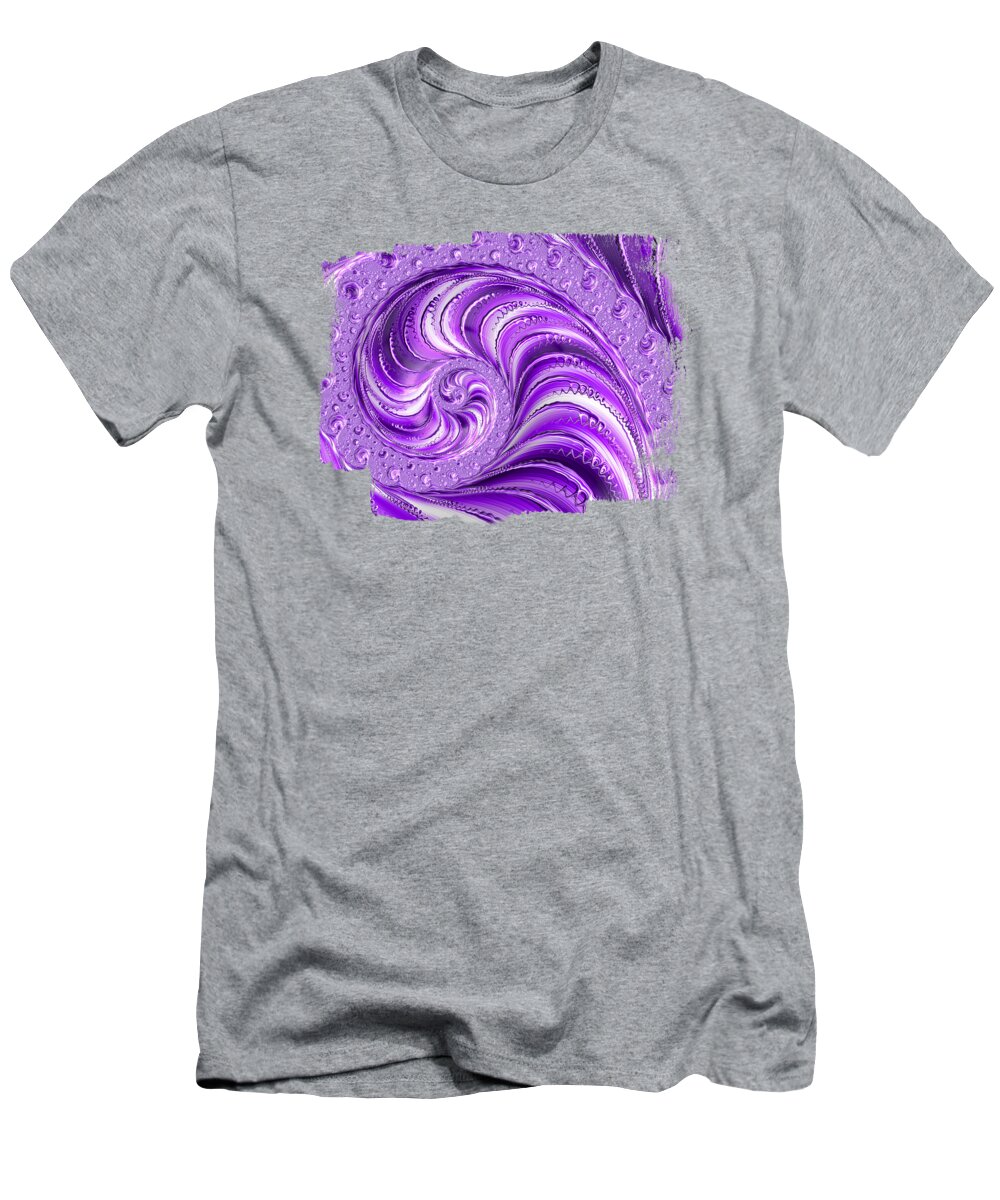 Spiral T-Shirt featuring the digital art Classic Lavender Swirl by Elisabeth Lucas