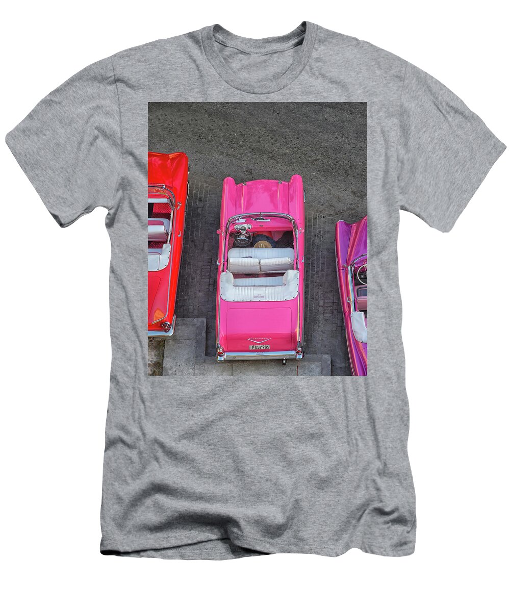 Cuba T-Shirt featuring the photograph Classic Pink Convertible by CR Courson