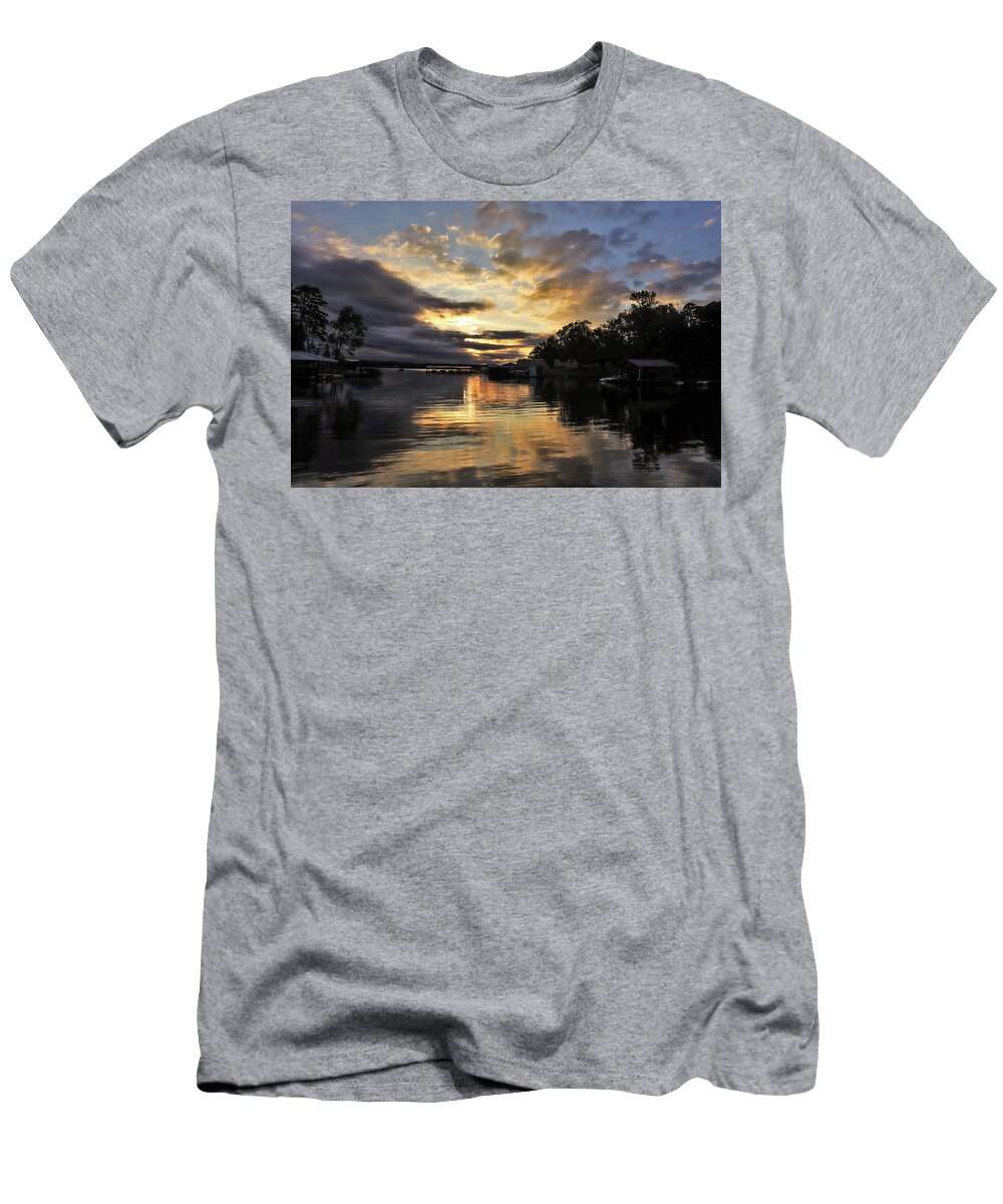 Lake T-Shirt featuring the photograph Cloud Explosion Sunrise by Ed Williams