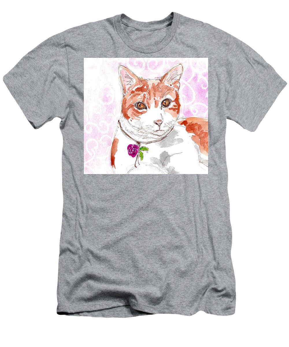 Cat T-Shirt featuring the painting Coco by Zelda Tessadori