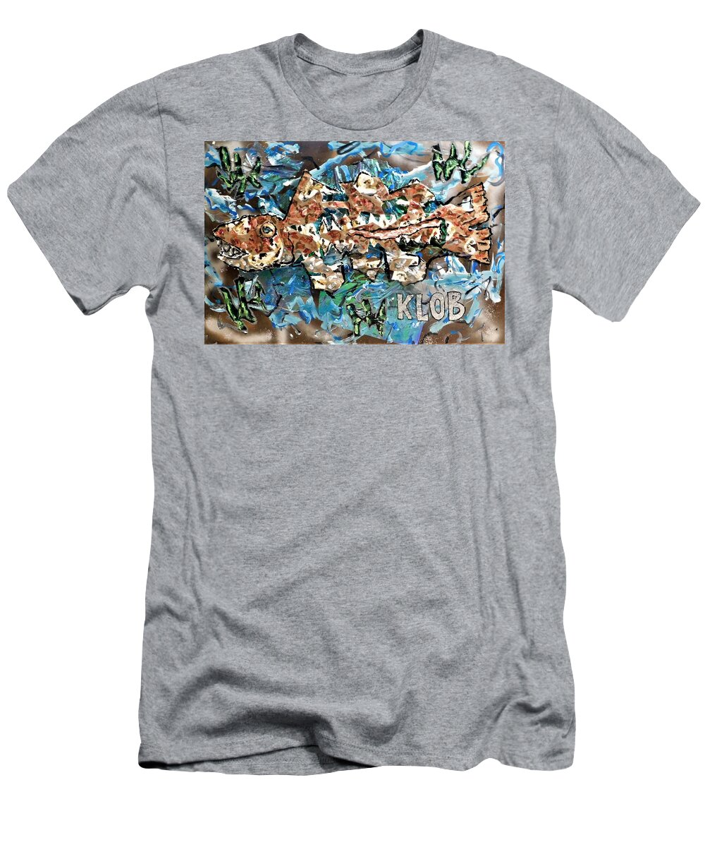 Cod T-Shirt featuring the mixed media Codfish Sacred Cod of Massachusetts by Kevin OBrien
