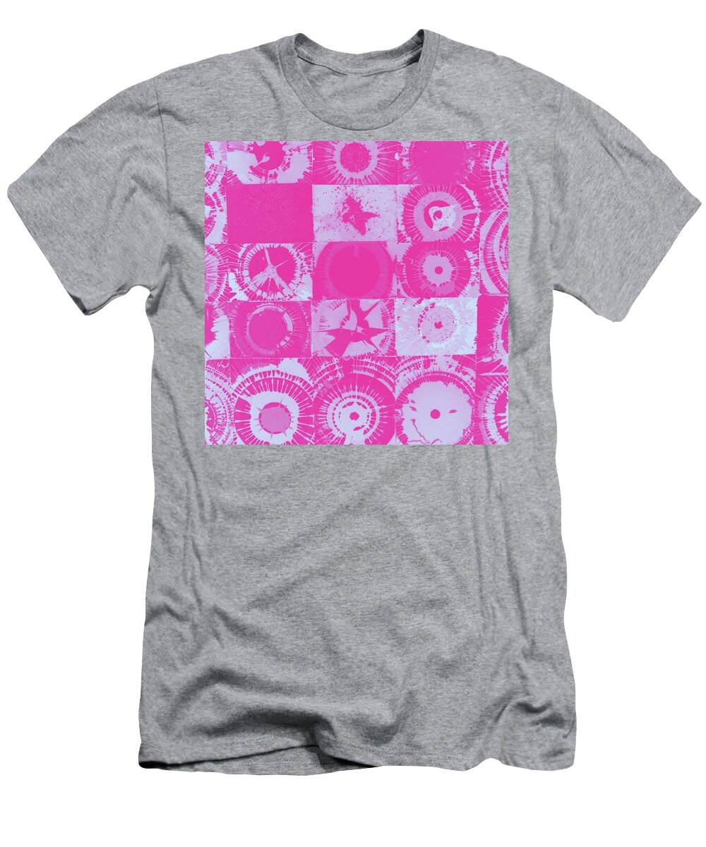 Circles T-Shirt featuring the mixed media Color Explosion Pink and Light Purple Gradient Version by Ali Baucom