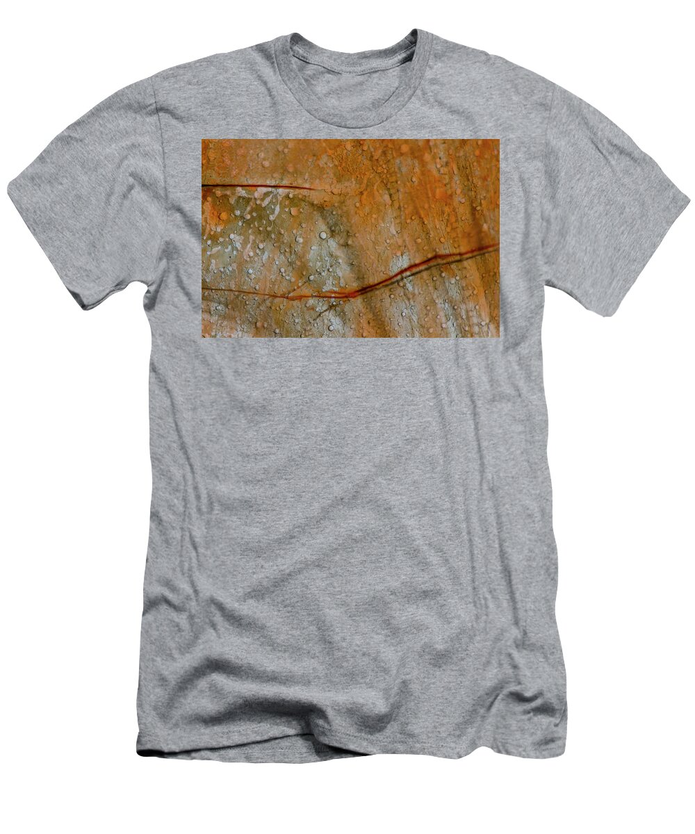 Abstract T-Shirt featuring the photograph Colored Thin Ice Abstract by Charles Floyd