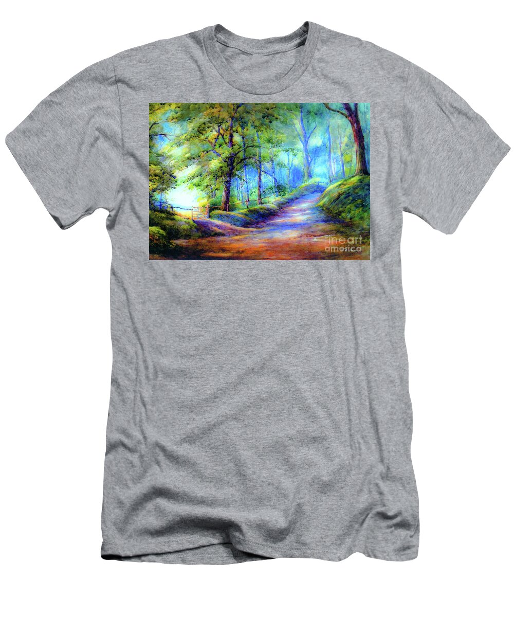 Landscape T-Shirt featuring the painting Coming Home Country Road by Jane Small
