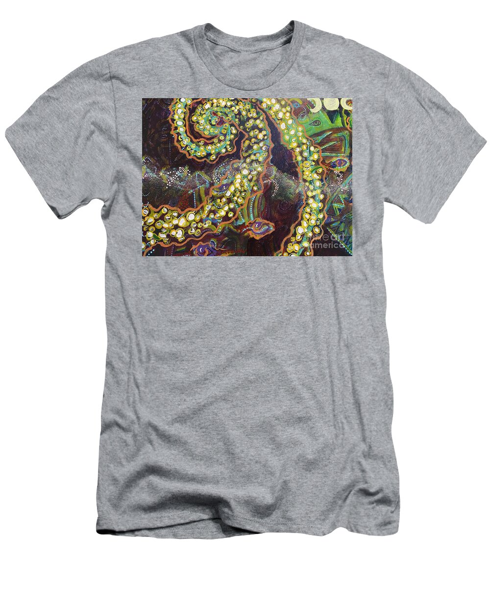 Cosmos T-Shirt featuring the painting Cosmic Battle by Sylvia Becker-Hill