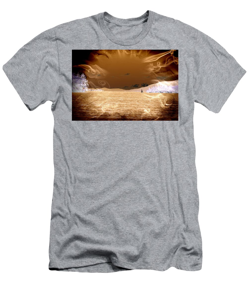 Cosmic T-Shirt featuring the photograph Cosmic Sailboat by Russel Considine