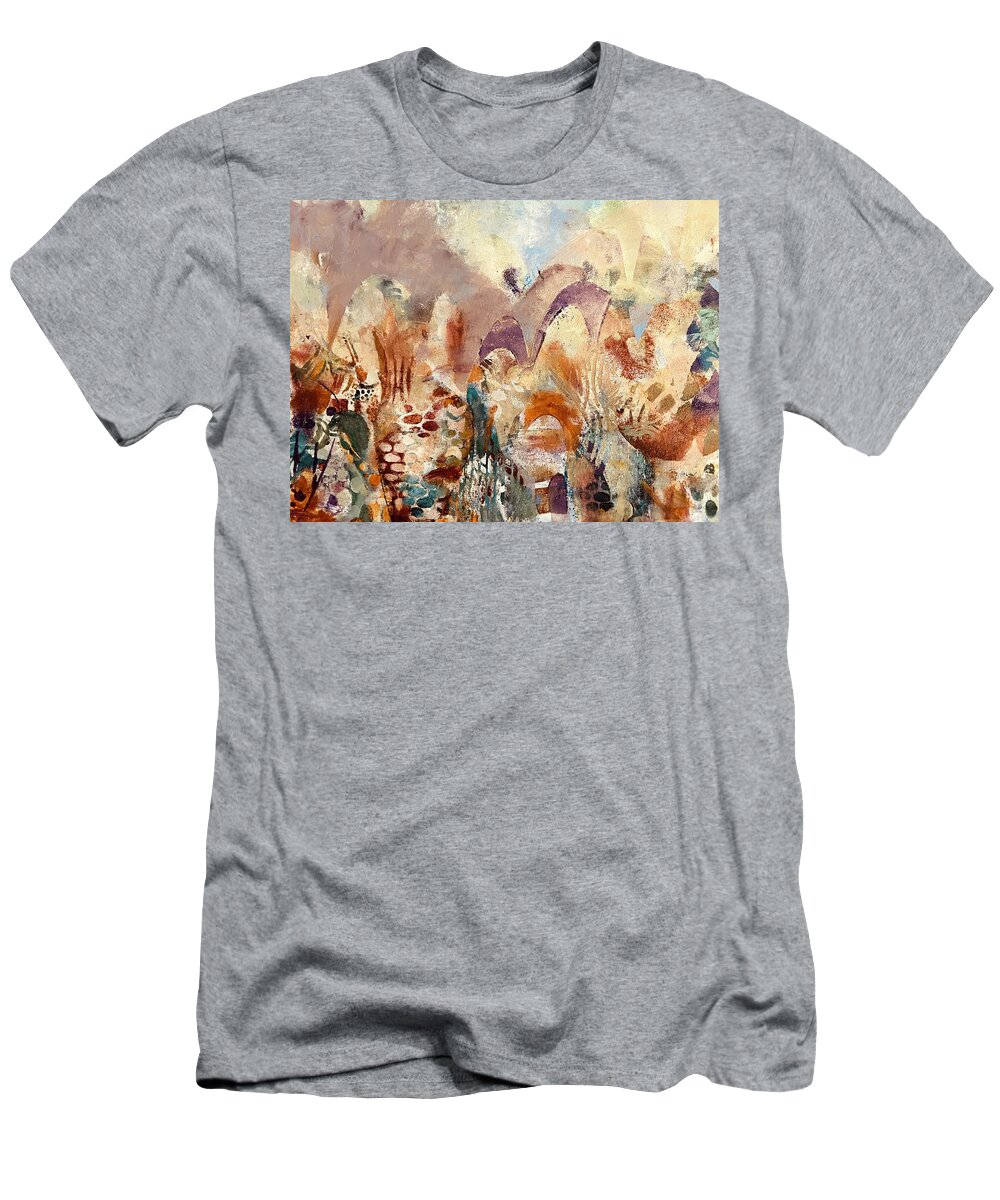  T-Shirt featuring the painting Countryside Shapes by Tommy McDonell