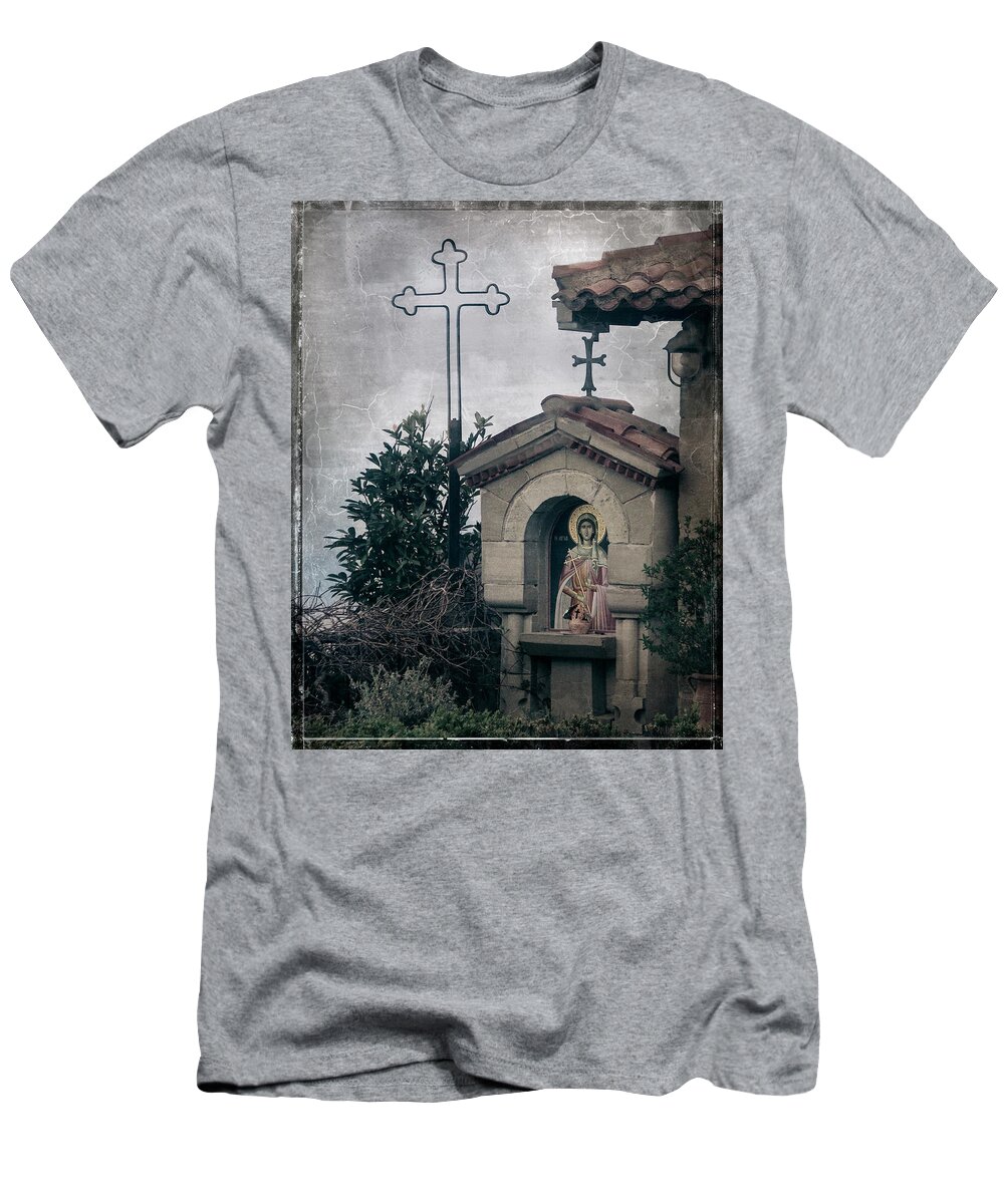 Greece T-Shirt featuring the photograph Crosses and Icon by M Kathleen Warren