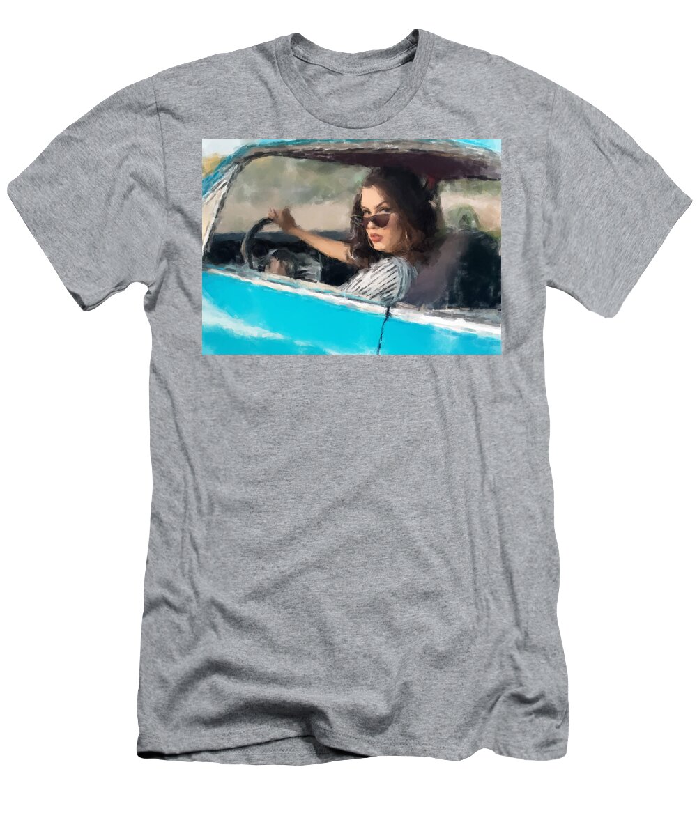 Hot Rod T-Shirt featuring the painting Cruising by Gary Arnold