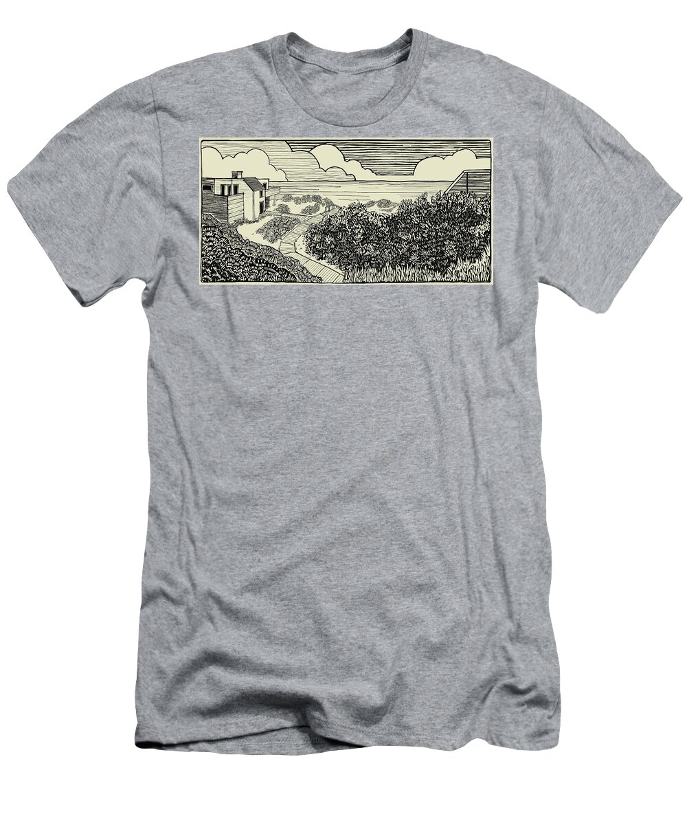 Pajaro Dunes T-Shirt featuring the painting Cypress 18 by Scott Segerblom