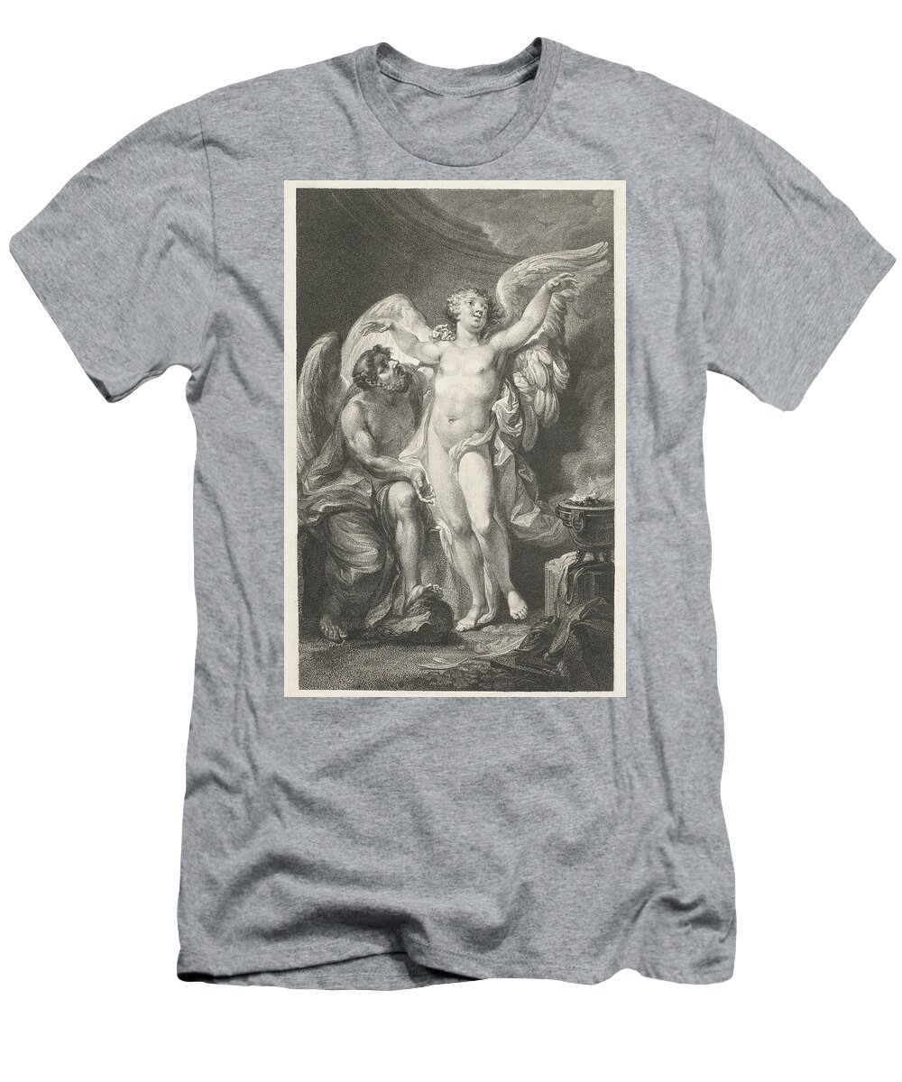 Christian Friedrich Stolzel T-Shirt featuring the drawing Daedalus teaches Icarus how to fly by Christian Friedrich Stolzel