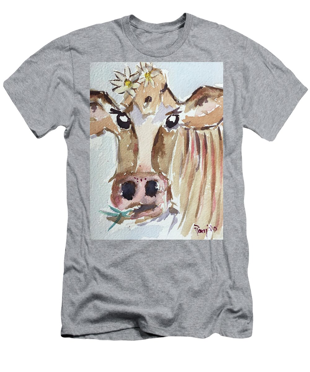 Cow T-Shirt featuring the painting Daisy Mae by Roxy Rich