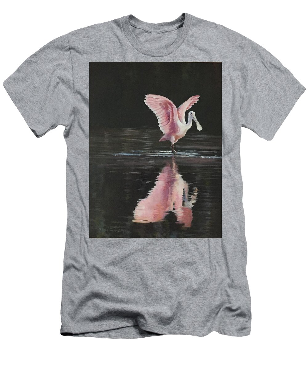 Spoonbill T-Shirt featuring the painting Dance of the Spoonbills by Judy Rixom