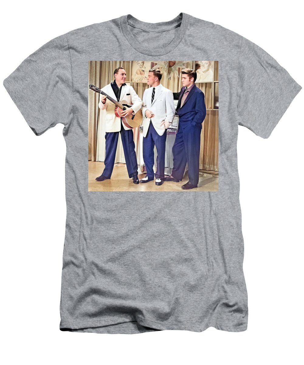 Tv T-Shirt featuring the digital art Elvis on Dance Party 4 by Chuck Staley