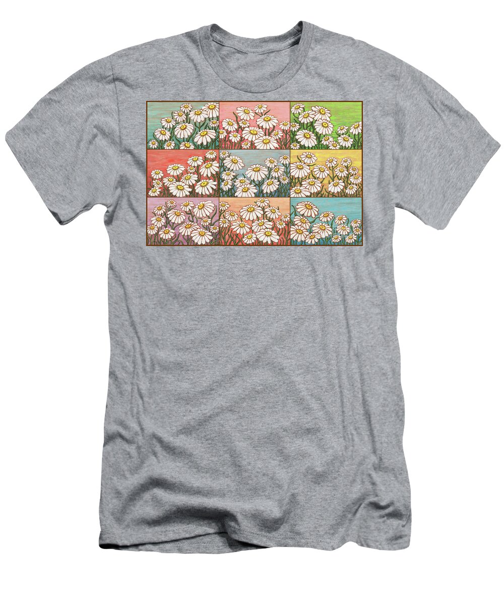 Daisy T-Shirt featuring the painting Dancing Daisy Daydreams Collection by Amy E Fraser