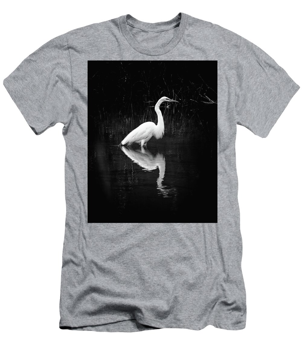 Egret T-Shirt featuring the photograph Dark Egret by Steven Nelson