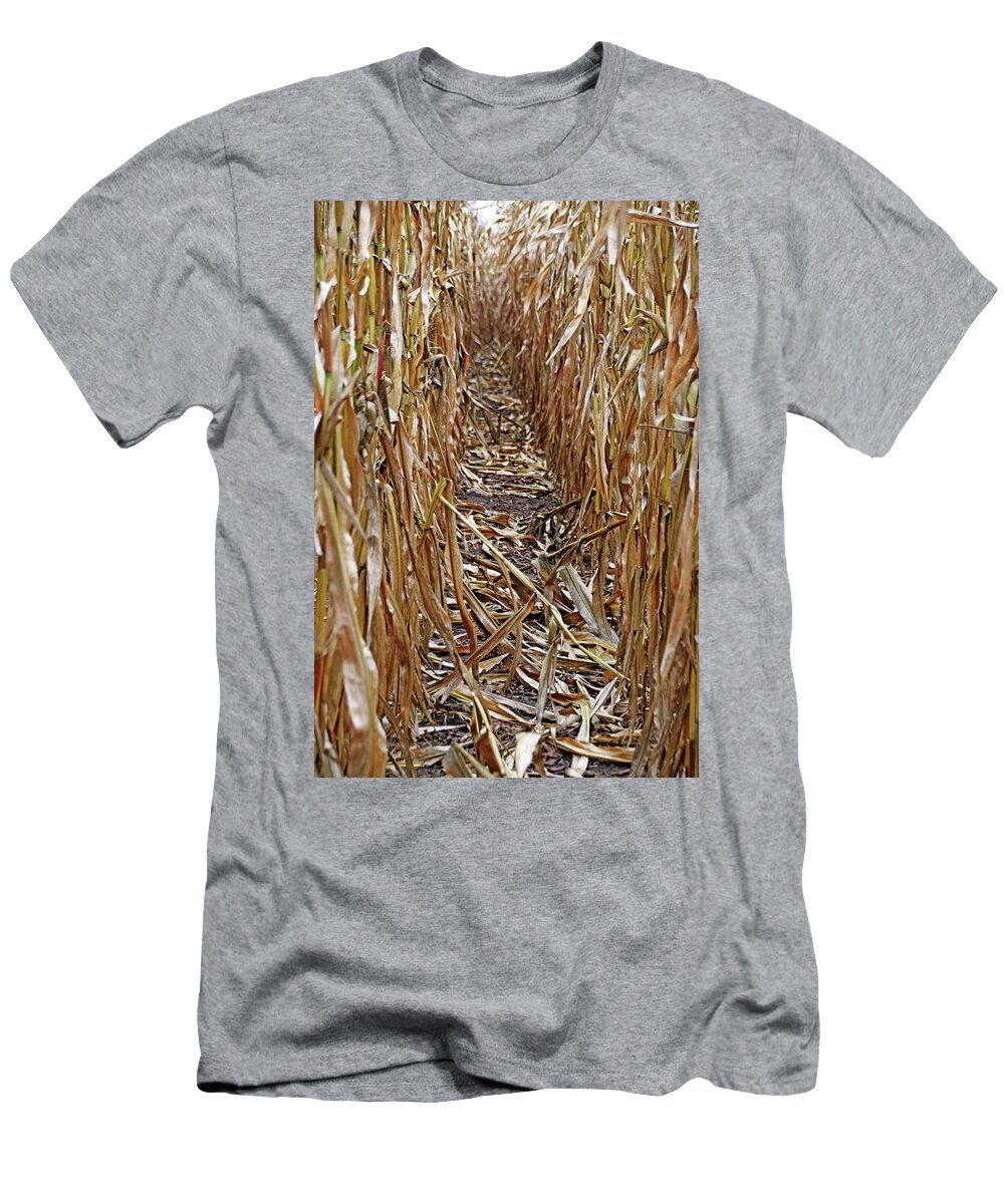 Corn T-Shirt featuring the photograph Deer Path by Debbie Oppermann